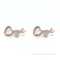 Boucles d&#39;oreilles chaudes Boucles d&#39;oreilles pour dames Populaire Boucles d&#39;oreilles coeur